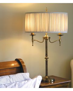 Stanford 2 Light Table Lamp Brass- Shimmer Taupe