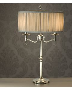 Stanford 2 Light Table Lamp Nickel Taupe