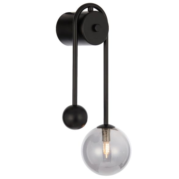 Telbix Felton Arm Wall Light Black FELTON WBA-BK