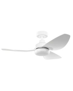 Torquay DC Ceiling Fan In White With Remote & CCT LED Light 42"