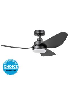 Torquay DC Ceiling Fan In Black With Remote & CCT LED Light 42"