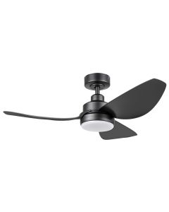 Torquay DC Ceiling Fan In Black With Remote & CCT LED Light 42"