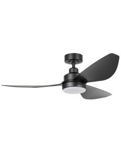 Torquay DC Ceiling Fan In Black With Remote & CCT LED Light 48"