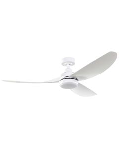 Torquay DC Ceiling Fan In White With Remote & CCT LED Light 56"