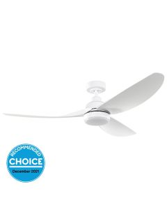 Torquay DC Ceiling Fan In White With Remote & CCT LED Light 56"