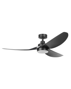 Torquay DC Ceiling Fan In Black With Remote & CCT LED Light 56"