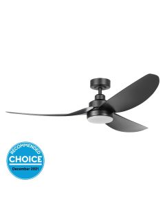 Torquay DC Ceiling Fan In Black With Remote & CCT LED Light 56"