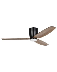 Eglo Seacliff DC 52" 3 Blade Low Profile Ceiling Fan & LED Light Black Walnut