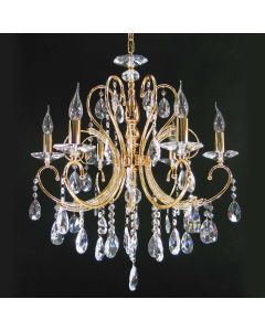 Vencha Asfour 6 light Crystal Pendant in Gold