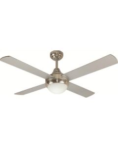 Bedroom Ceiling Fan exclusive to Australian Lighting Silver with Light