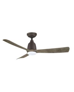 Kute 44″ 3 Blade DC Ceiling Fan Graphite/Weathered Wood with 14W Dimmable LED Light 