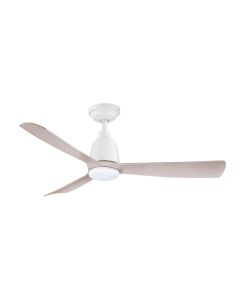 Kute 44″ 3 Blade DC Ceiling Fan White/Washed Oak with 14W Dimmable LED Light