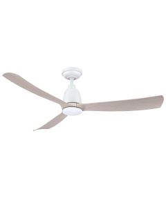 Kute 52″ 3 Blade DC Ceiling Fan White/Washed Oak with 14W Dimmable LED Light