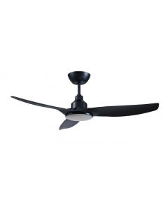 Skyfan DC Ceiling Fan with Remote and 5 step dimmable 20 watt light - Black 48″