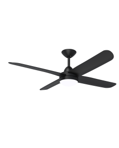 Hunter Pacific X-Over DC 4 Blade Ceiling Fan Black 52" With CCT LED Light